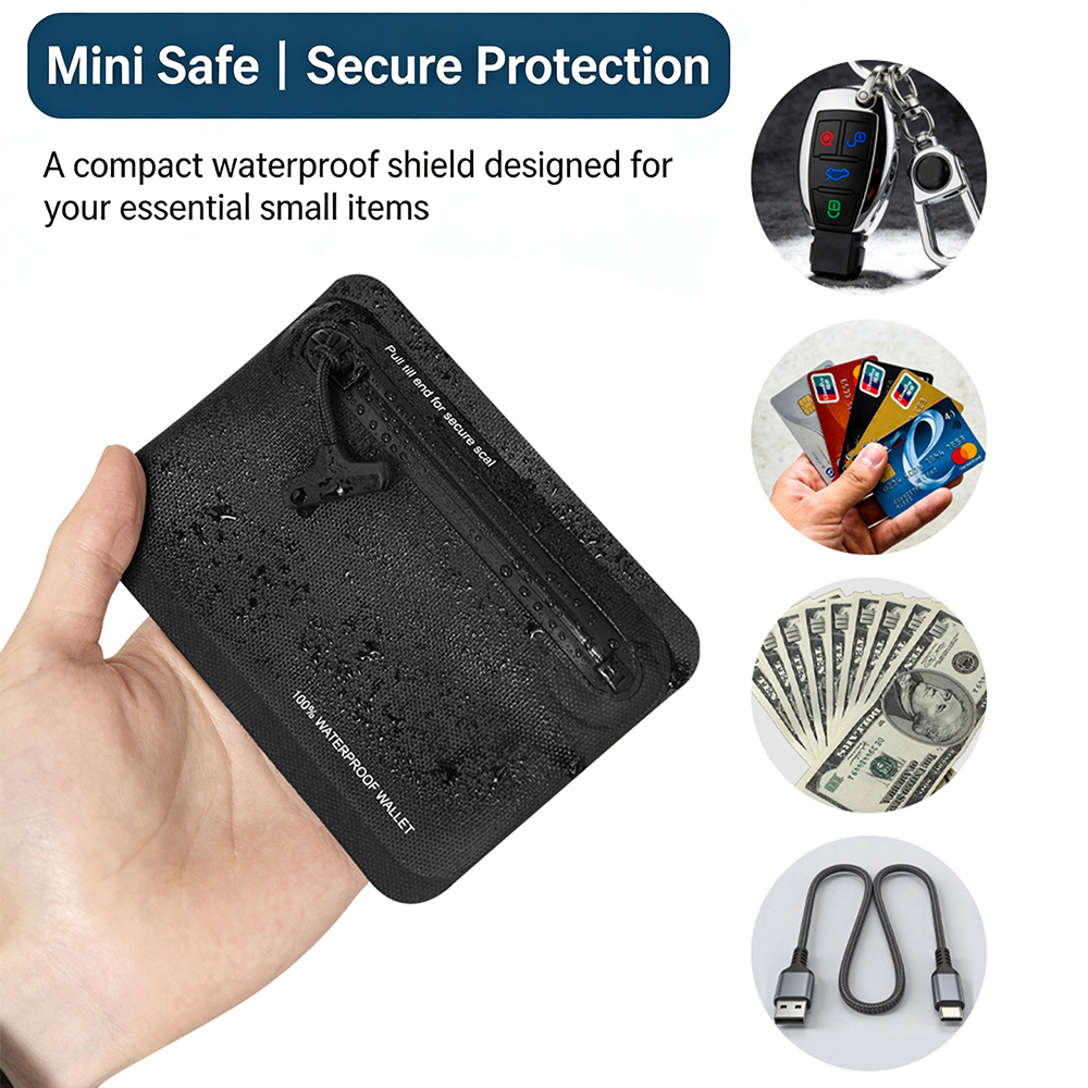 100% Waterproof Zipper Coin Pu - Leather Edc. Carry Pouch 评论和价格