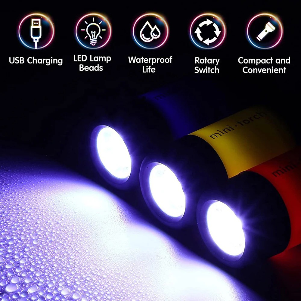 USB Rechargeable Camping Mini  - Keychain Flashlight 评论和价格