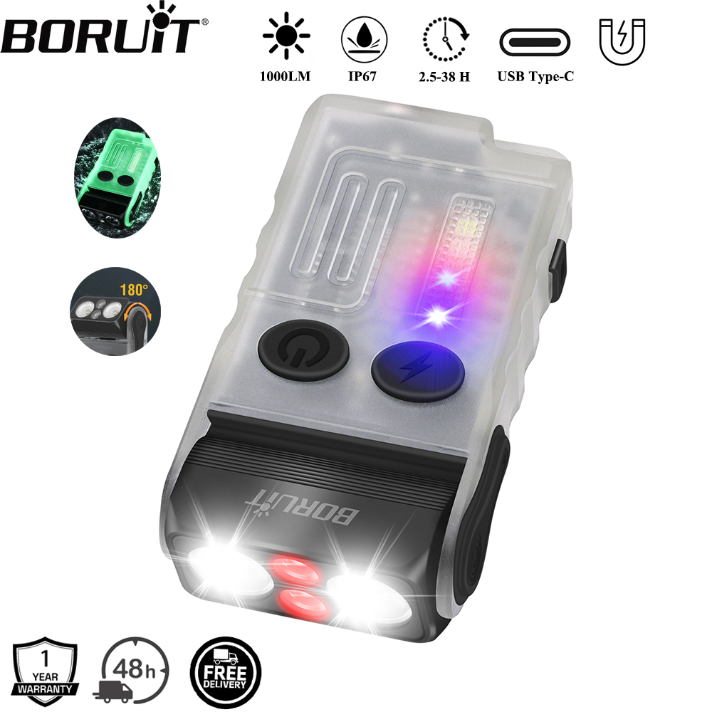 BORUiT V20 Buzzer EDC LED Keyc - Keychain Flashlight 评论和价格