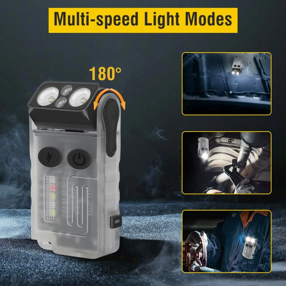 BORUiT V20 Buzzer EDC LED Keyc - Keychain Flashlight 评论和价格