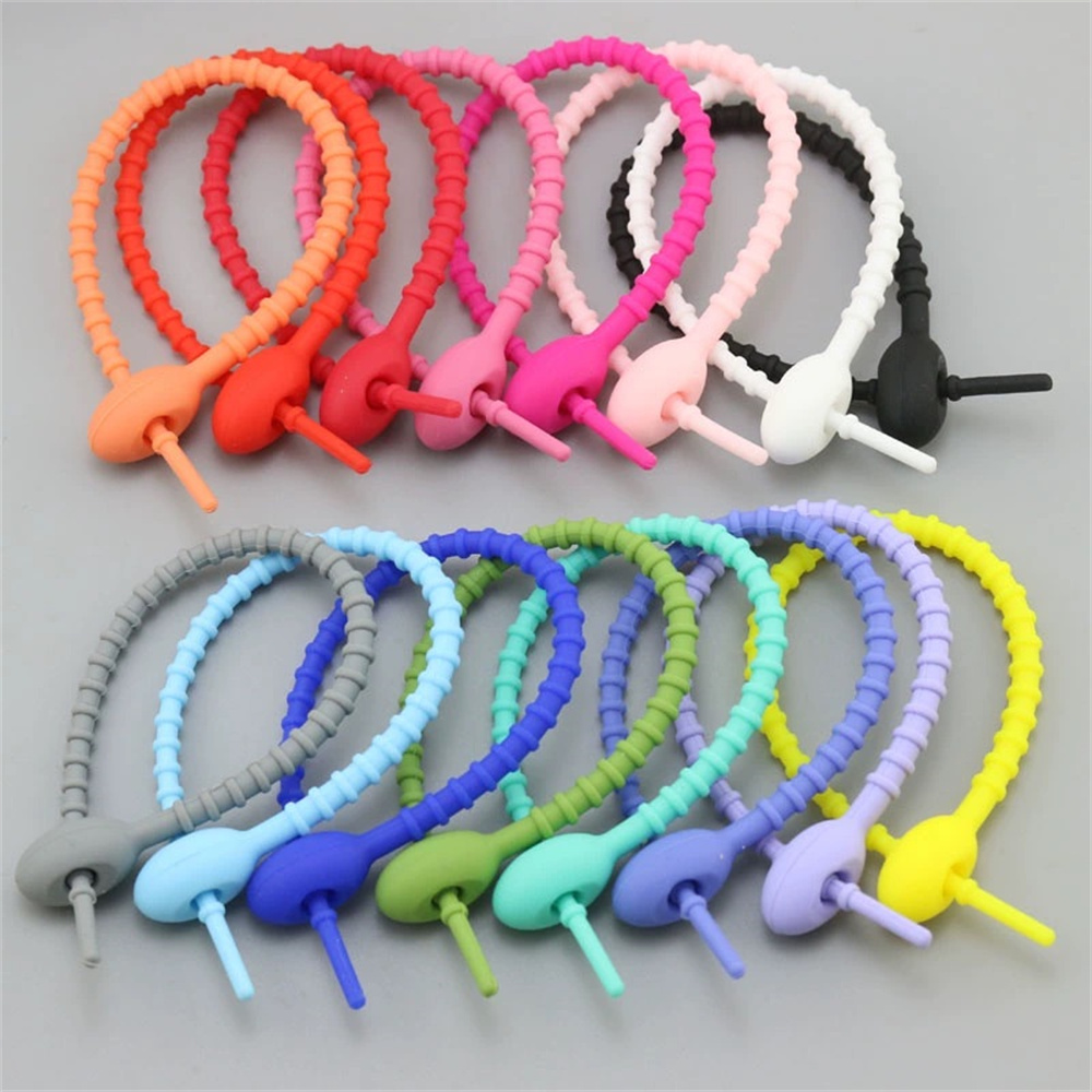 10Pcs/Lot Multi Color Silicone - Gear Tie Reusable 评论和价格